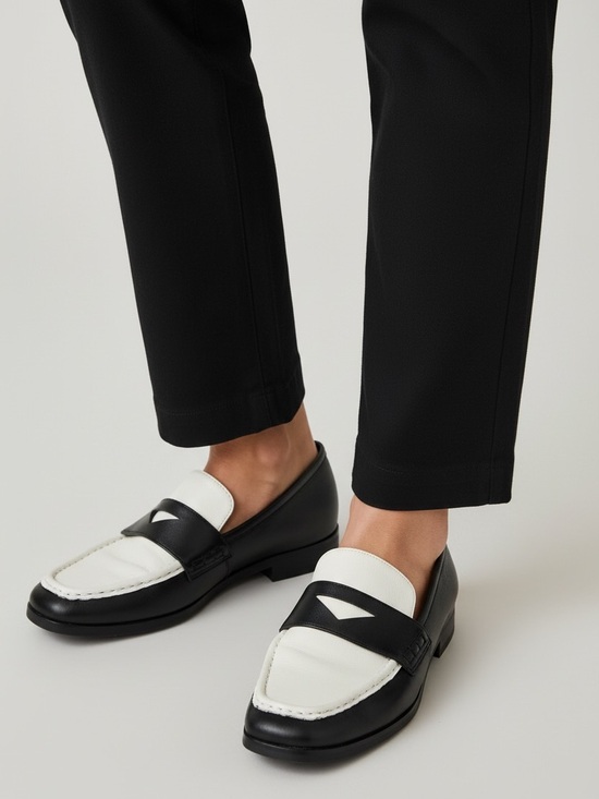 Bibilou Shoes - Bibi Lou (37) Black & White Classic Leather Loafers Soft EUC Office Casual